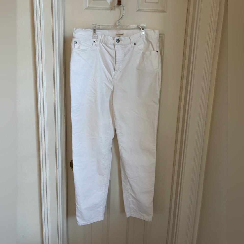 Eileen Fisher Petite ivory velveteen jeans, size PL
